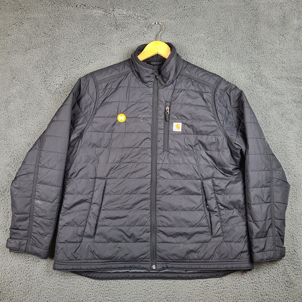 Carhartt Rain Defender Relaxed Fit Puffer Jacket Black OJ2208-W Womens XL 16-18